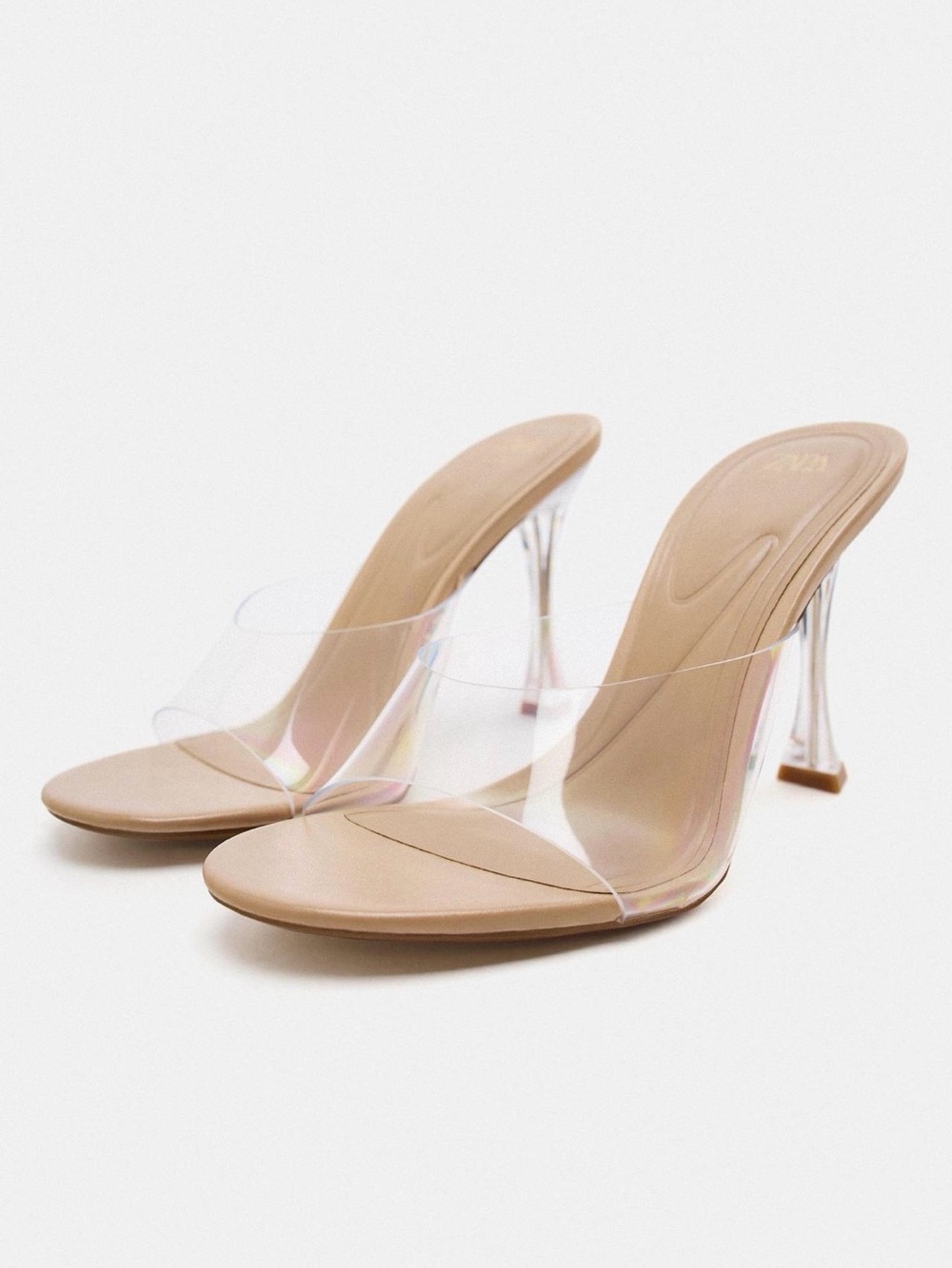 Vinyl Heeled Mules by Zara - size 7 - Like New